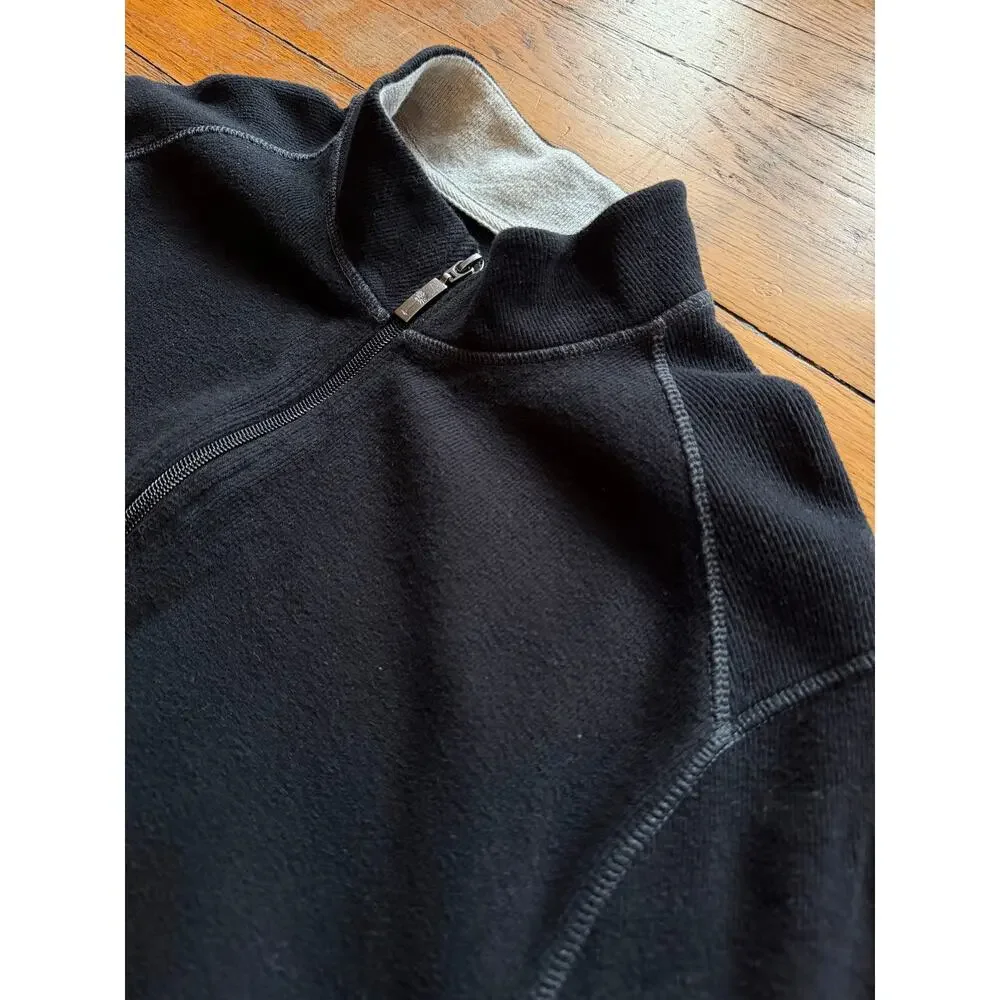 PARADISE COLLECTION Black/Gray Full Zip Cotton Sweater Mens sz M